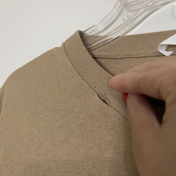 HELMUT LANG tan brown graphic crew neck short sleeve tshirt size medium - Picture 3 of 6